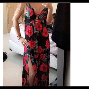 Red Floral Maxi